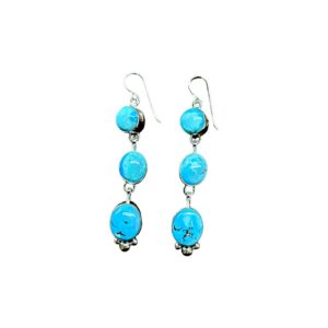 Sterling Silver & Golden Hills Turquoise Dangle Earrings