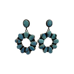 Sterling Silver & Golden Hills Turquoise Dangle Earrings