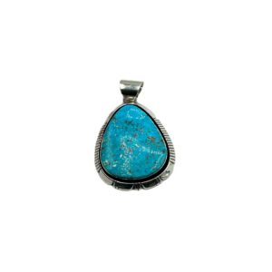E. Piaso Sterling Silver & Kingman Turquoise Pendant