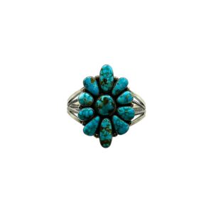 Sterling Silver & Turquoise Quad-Shank Cuff Bracelet