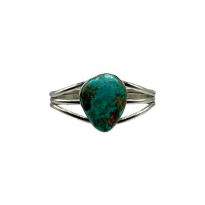 Sterling Silver & Royston Turquoise Tri-Shank Cuff Bracelet