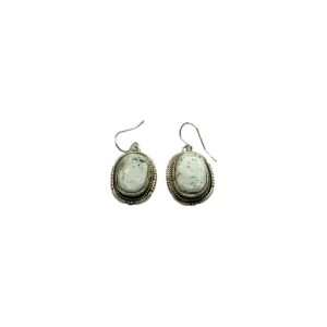Sterling Silver & White Buffalo Dangle Earrings