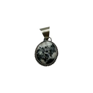 Sterling Silver & White Buffalo Pendant