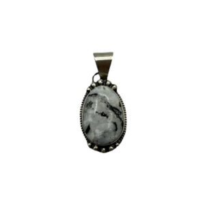 Sterling Silver & White Buffalo Pendant