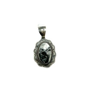 P. Skeets Sterling Silver & White Buffalo Pendant