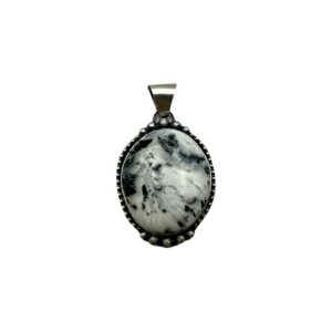 Sterling Silver & White Buffalo Pendant