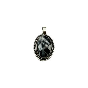 Sterling Silver & White Buffalo Pendant