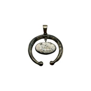 Paul Livingston Sterling Silver & White Buffalo Sandcast Naja Pendant