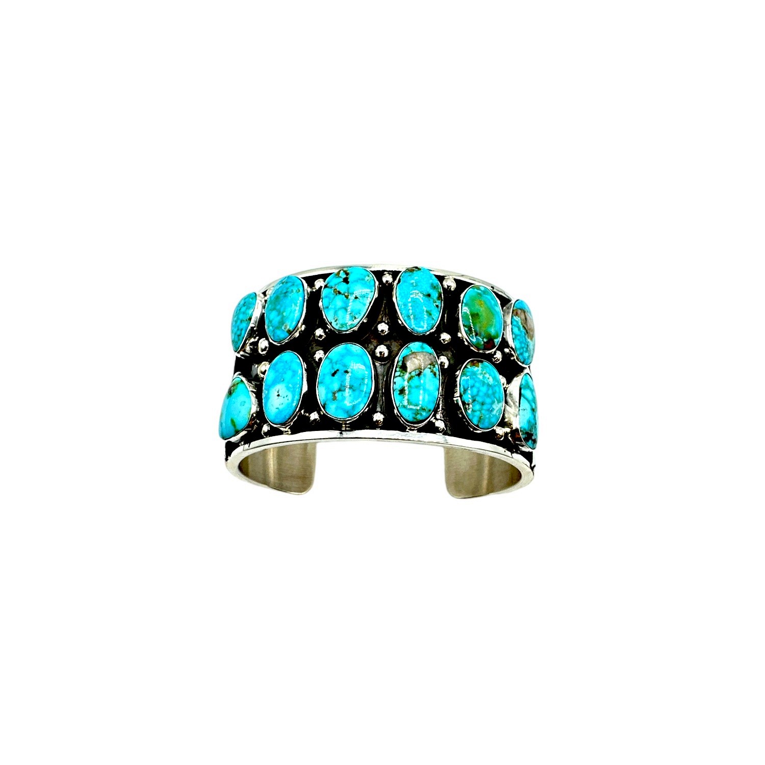 Bobby Johnson Sterling Silver & Kingman Turquoise Cuff Bracelet