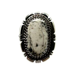 Sterling Silver & White Buffalo Split Shank Ring