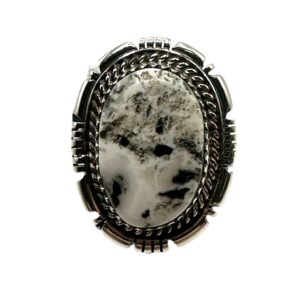 Sterling Silver & White Buffalo Split Shank Ring