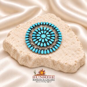 Green Turquoise Zuni Brooch/Pin