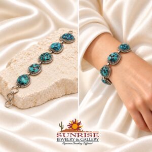 Sterling Silver & Huble Turquoise Link Bracelet