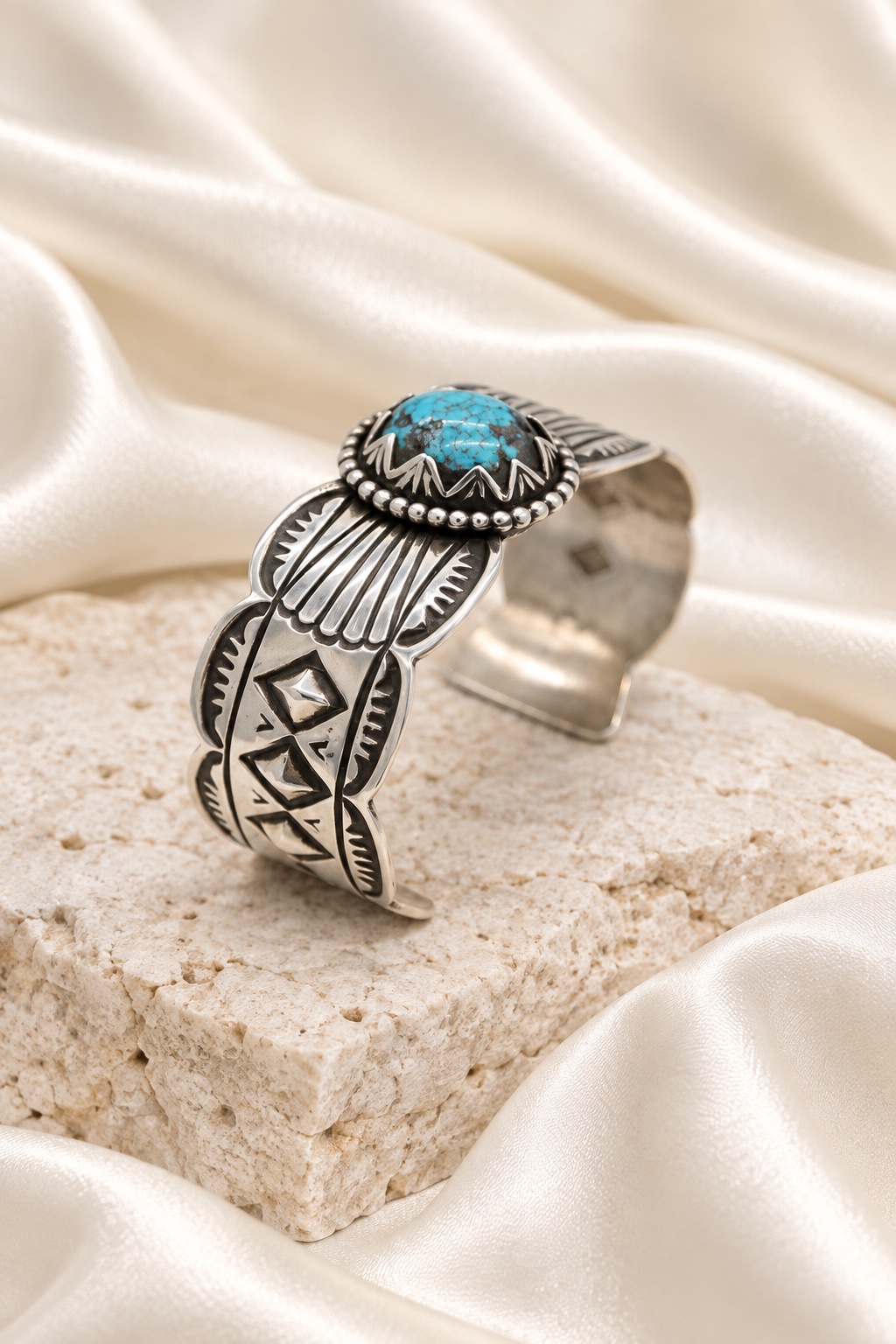 Sterling Silver & Kingman Turquoise Cuff Bracelet