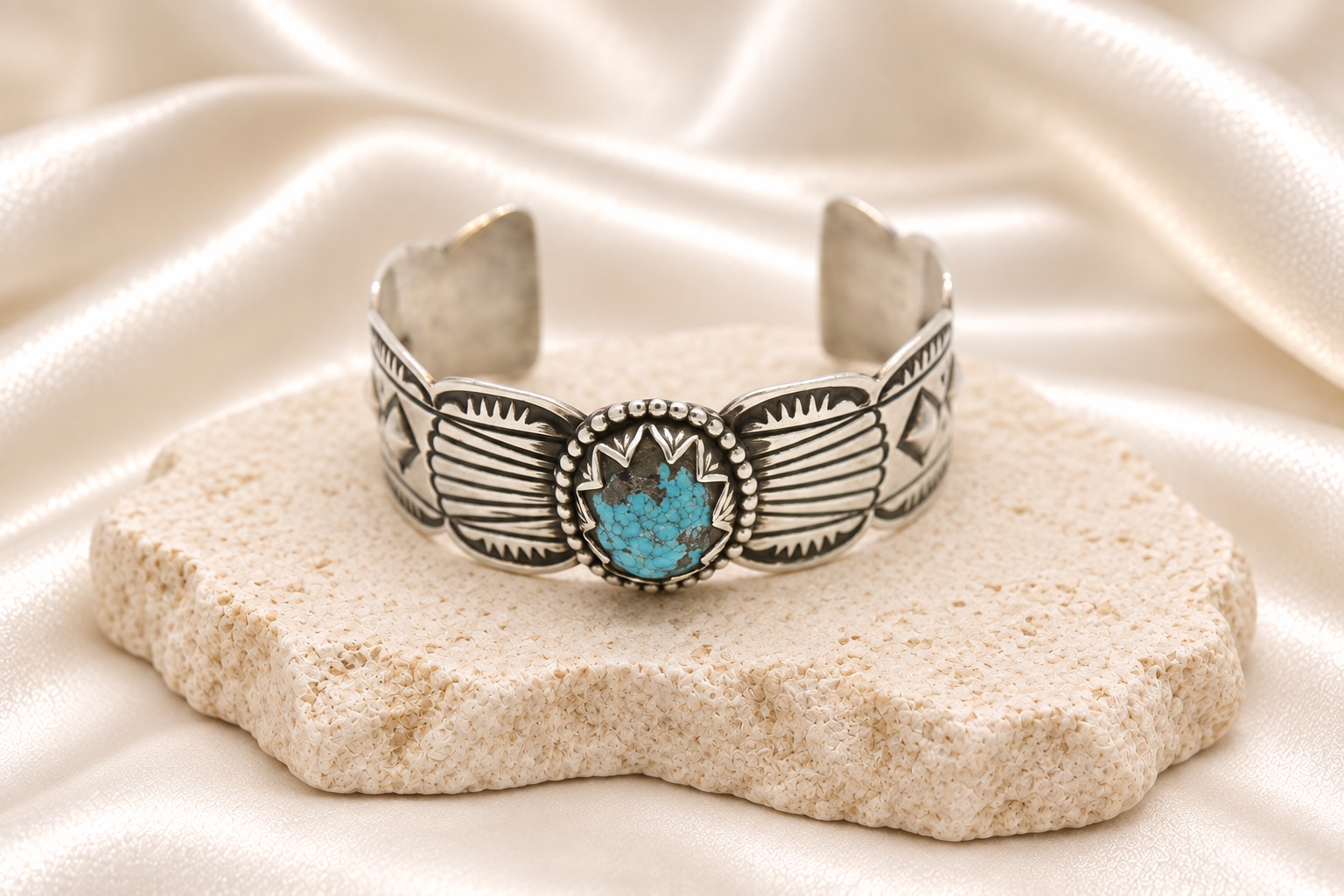Sterling Silver & Kingman Turquoise Cuff Bracelet
