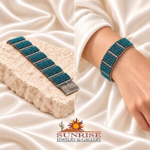 Zuni Snake Eye Bracelet with Turquoise & Sterling Silver