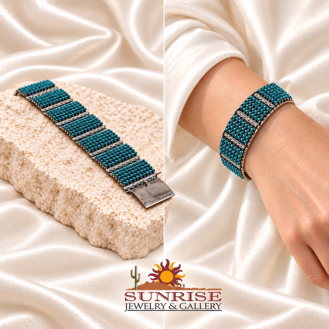 Zuni Snake Eye Bracelet with Turquoise & Sterling Silver
