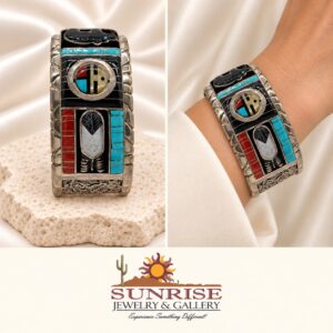 Zuni Sun Face Sterling Silver Cuff Bracelet
