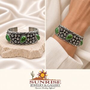 E. Piaso Sterling Silver & Sonoran Gold Turquoise Cuff Bracelet