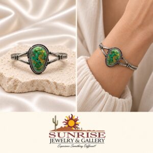 Sterling Silver & Sonoran Gold Turquoise Split Shank Cuff Bracelet