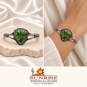 Sterling Silver & Sonoran Gold Turquoise Split Shank Cuff Bracelet