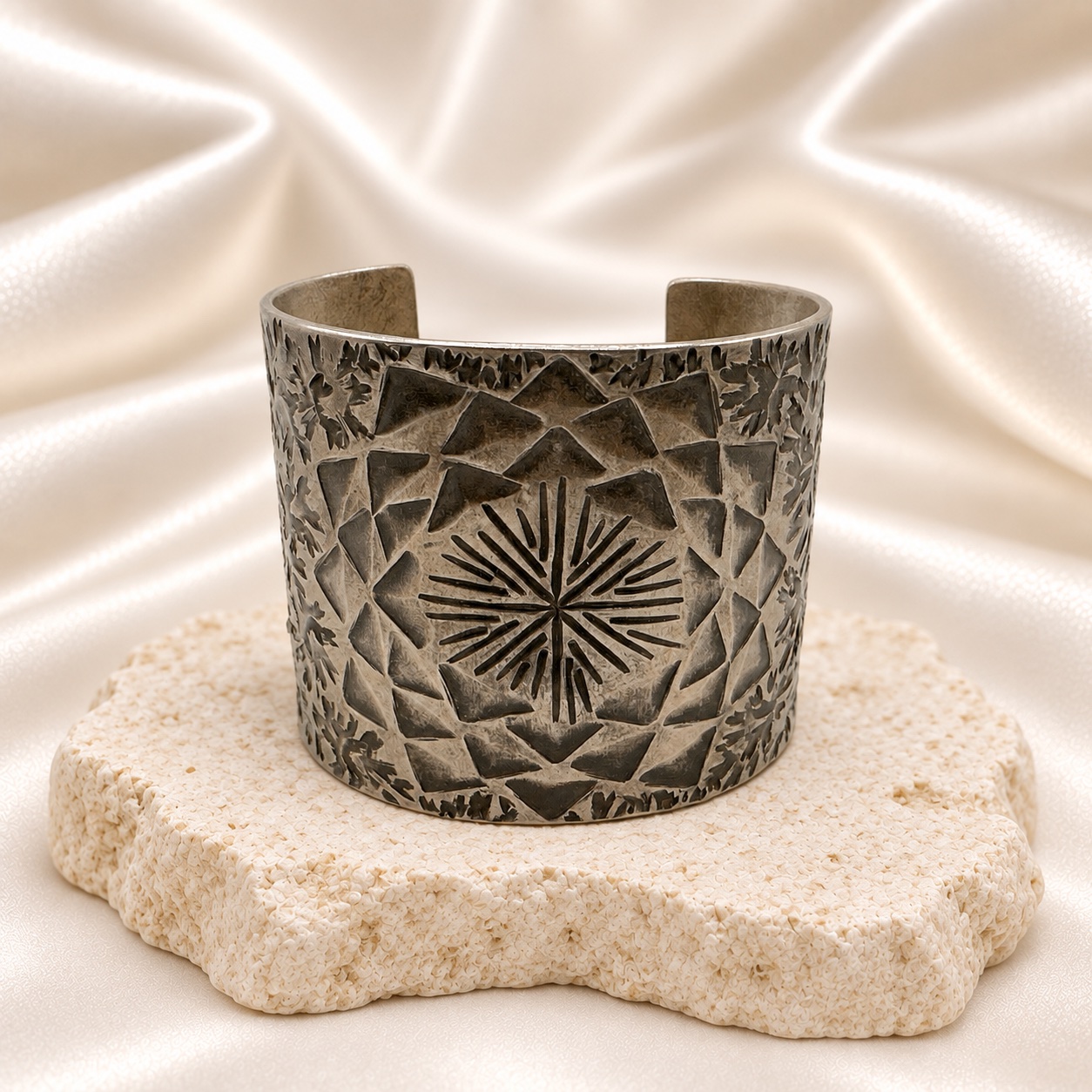 Sterling Silver Wide Cuff Bracelet