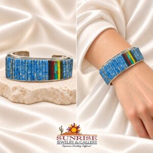 Southwestern Sterling Silver Multi-Stone Cuff Bracelet