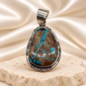 Boulder Turquoise Sterling Silver Pendant