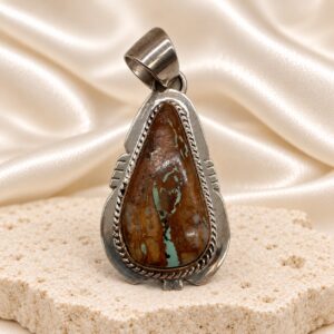 Boulder Turquoise Pear Shape Sterling Silver Pendant