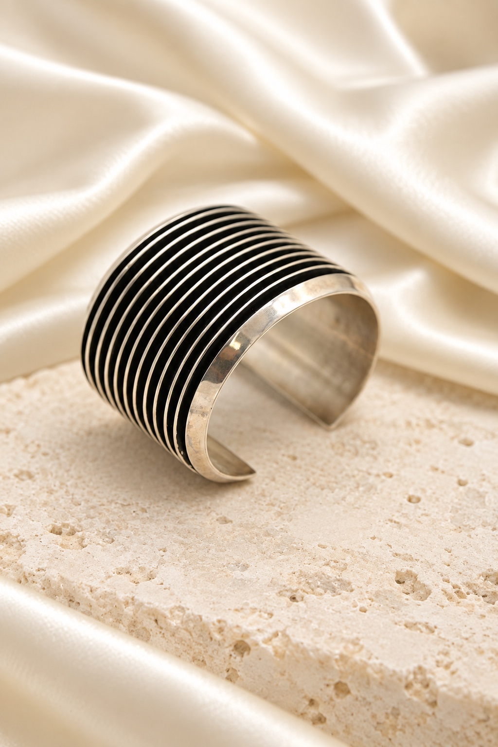Sterling Silver Native American Navajo Bracelet by Tom Hawk