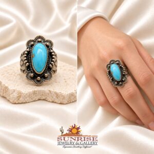 Navajo Sterling Silver & Sleeping Beauty Turquoise Ring