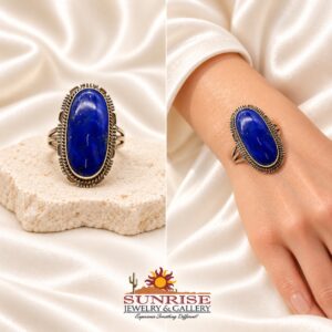 Navajo Sterling Silver & Lapis Lazuli Split Shank Ring