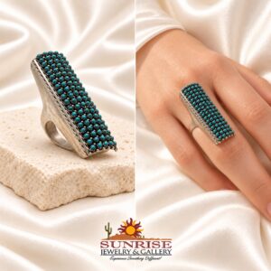 Zuni Ring With Turquoise & Sterling Silver