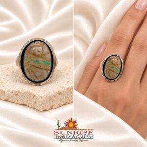 Navajo Sterling Silver & Boulder Turquoise Ring