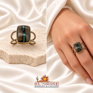 Navajo Sterling Silver & Boulder Turquoise Ring