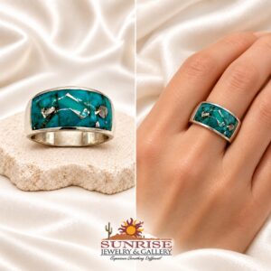 GL Miller Studio Sterling Silver & Turquoise Inlay Ring
