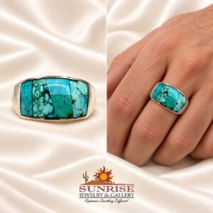 GL Miller Studio Sterling Silver & Turquoise Inlay Ring
