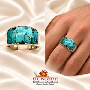 GL Miller Studio Sterling Silver & Turquoise Inlay Ring