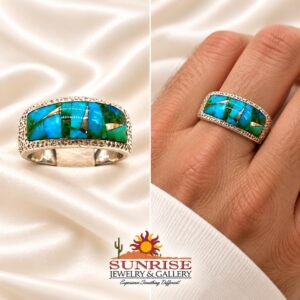 GL Miller Studio Sterling Silver & Turquoise Inlay Ring