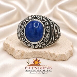 G.L. Miller Lapis Lazuli Oval Scroll Ring