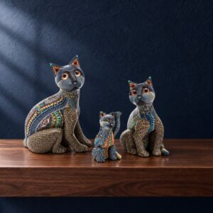 Fimo Clay Feline Family